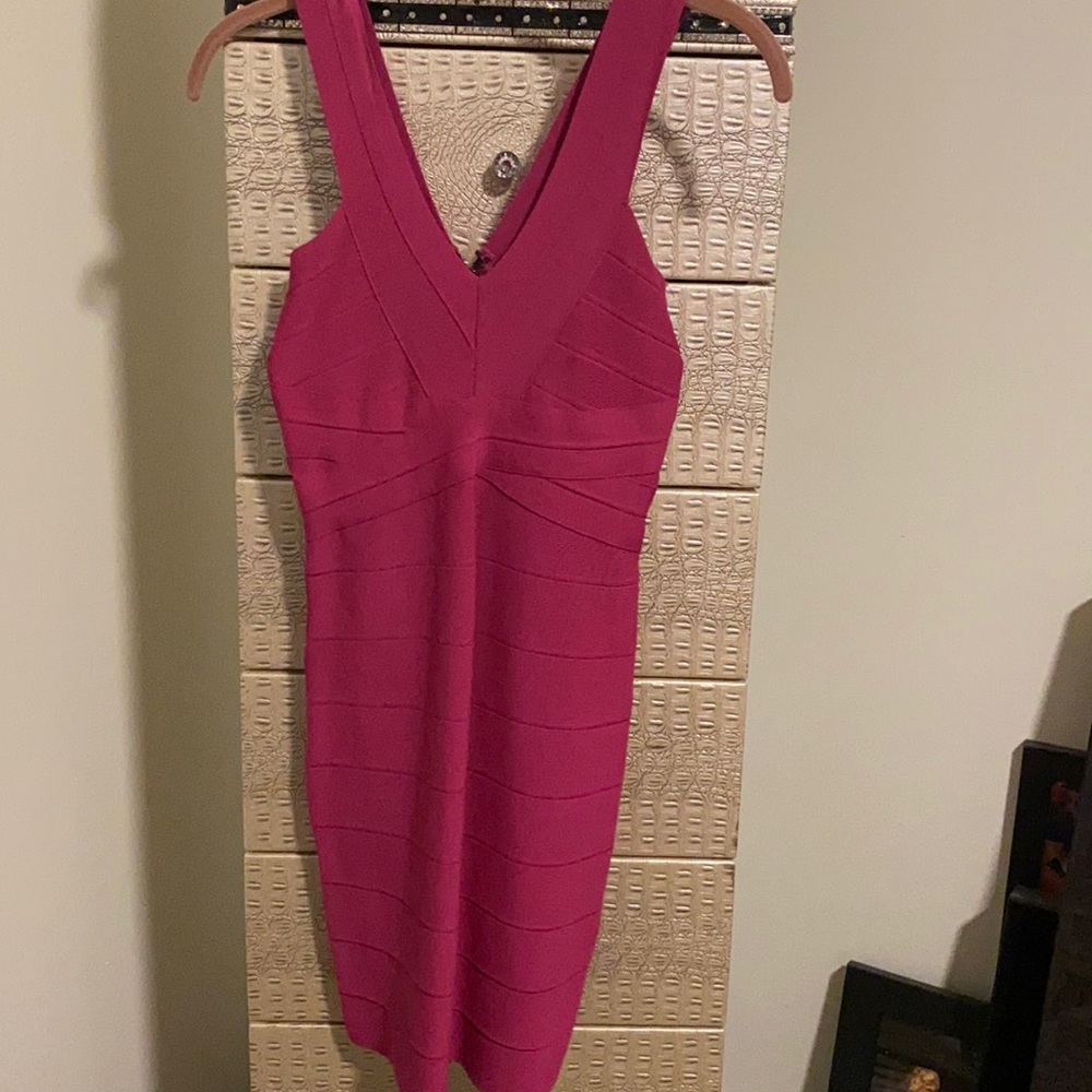 Fuschia pink Bebe bodycon dress